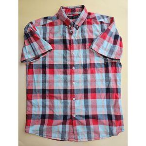 MOUNTAIN hard wear red/blue button down shirt. Size Medium